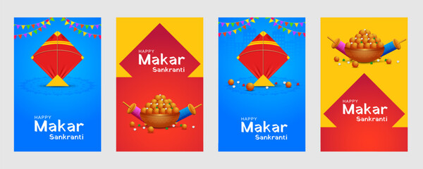 Happy Makar Sankranti holiday India festival background