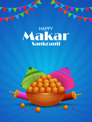 Happy Makar Sankranti holiday India festival background