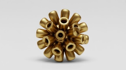 Golden futuristic abstract structure