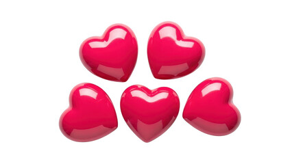 Vibrant red hearts in a symmetrical formation