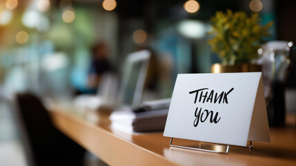 Thank you corporate job appreciation sign workplace recognition display employee gratitude message professional acknowledgment presentation business appreciation symbol