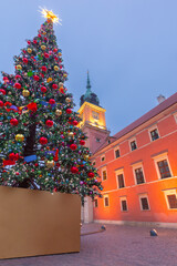 Christmas tree in Old Town Warsaw Poland