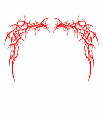 Abstract neo tribal gothic frame vector, symmetry sharp branches corners for dark design