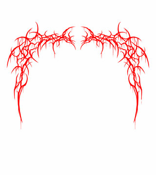 Abstract neo tribal gothic frame vector, symmetry sharp branches corners for dark design