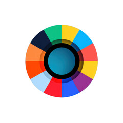 Color wheel design graphic art isolated on transparent background
