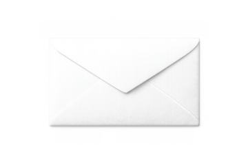 White sealed mail envelope creating a concept of correspondence, communication, and information with a transparent background