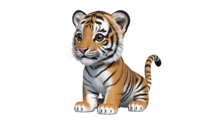Obraz premium Cute Tiger Cub Sitting