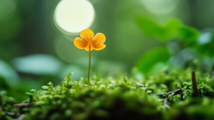 small fungus that grows on the mossy forest floor generative ai