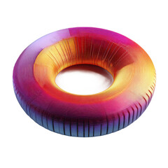 Colorful abstract torus 3d render isolated on transparent background