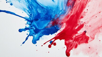 splash of watercolor paint mixing blue and red on paper generative ai