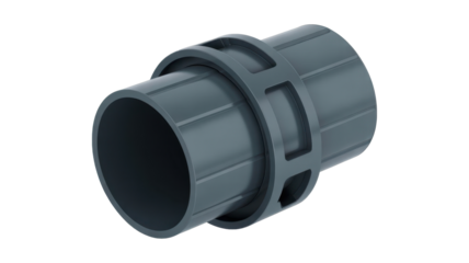 Gray PVC coupling connector pipe fitting