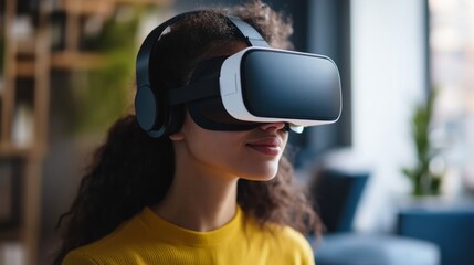 young businessman using a virtual reality headset at a meeting generative ai