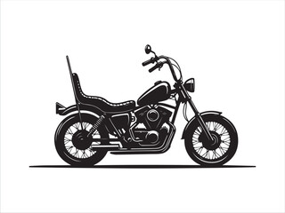 Obraz premium Classic Motorcycle Illustration in Black and White Style