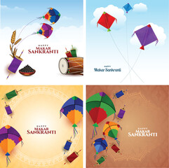 Beautiful Happy Makar Sankranti Indian festival celebraton background