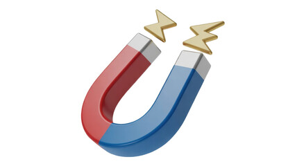 Magnet with golden energy sparks