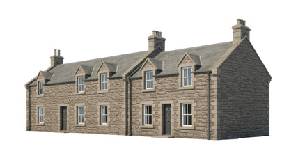 Stone row houses with dormer windows