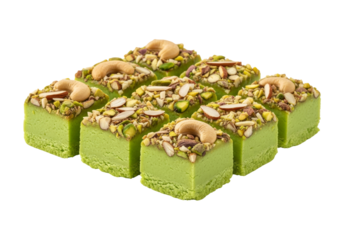 green pistachio dessert bites with cashew toppings