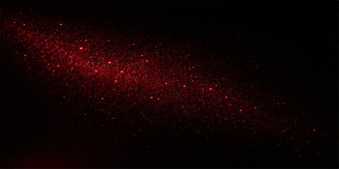 A vibrant red and black abstract background features a glowing motion wave of energy and light that resembles a dark fire flame or a cosmic star explosion in a magic space design © MdShakibAhamed