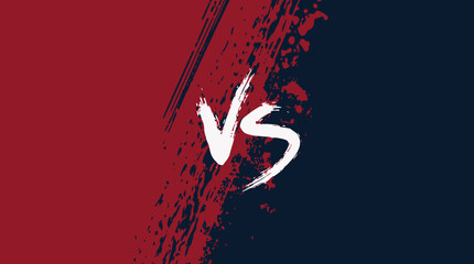 Versus battle concept background vector with dirty grunge effect, VS poster design for gaming, sport and esport competitions, action fight confrontation banner and dramatic match illustration