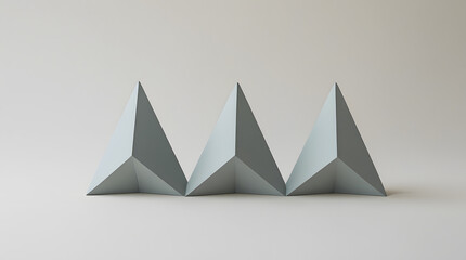 three pyramids lying in sequence 