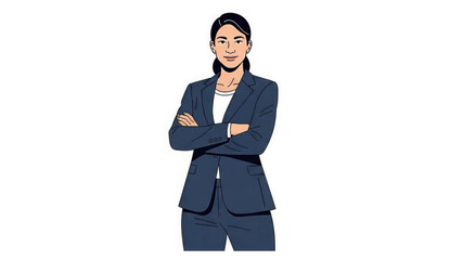 Confident businesswoman standing with arms crossed in professional