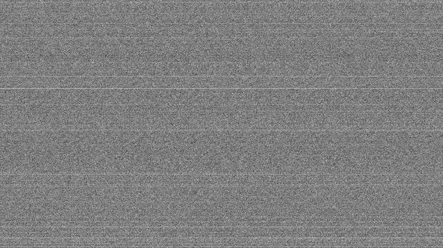 Abstract black and white TV static noise background. VHS grain scanlines animation.
