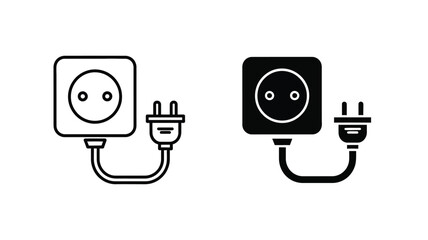 Two electrical outlet icons one light and one dark a striking silhouette © MdGolam