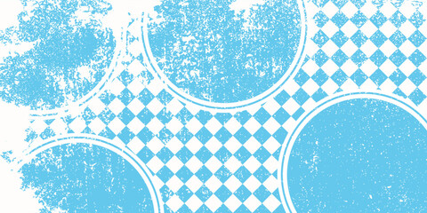 Texture with blue and white rhombus. Seamless banner for Bayern fabric. Vector Oktoberfest Bavarian pattern.