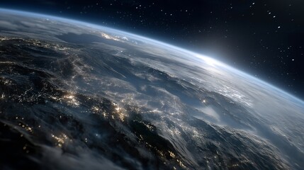 Space-based data centers orbiting Earth, symbolizing future cloud computing, low-latency global networks, and off-planet infrastructure. cinematic color correction, natural uneven lighting yet