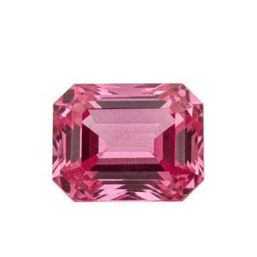 Pink Emerald Cut Gemstone