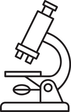  line vector icon of a basic laboratory microscope on white background