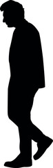 a man walking body silhouette vector