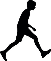 a boy walking body silhouette vector