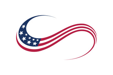American Flag Infinity Symbol with Stars and Stripes