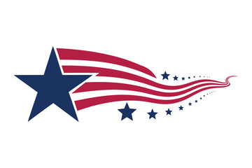 American Flag Inspired Star and Trail Design