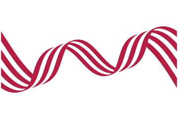 Flowing Red and White Stripes Abstract Design