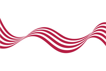 Wavy Red and White Stripes Border