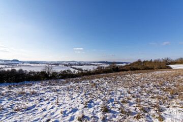 Firewood Covered with Snow in Bavaria