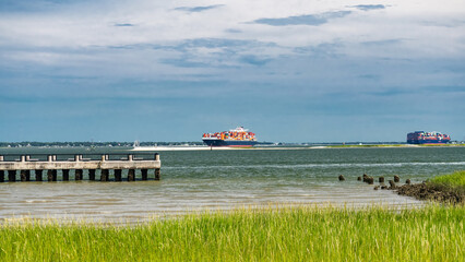 Commercial container ship at sea illustrating logistics shipping and global trade