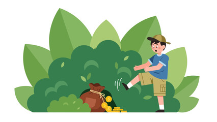 Boy Stumbles Upon Hidden Treasure In The Woods During Outdoor Adventure