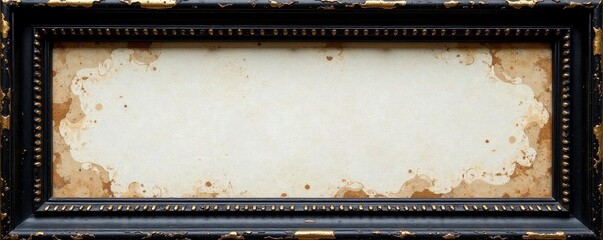 Distressed black frame, subtle gold highlights, background, black and gold, aged
