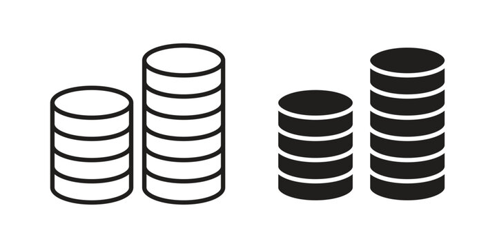 Coins stack icons for Graphic Design Projects and web designs