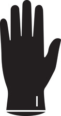 Fototapeta premium silhouette vector icon of a disposable medical glove on white background