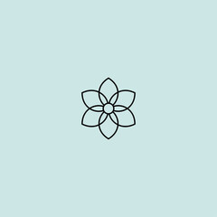 Single line flower icon flat vector design.