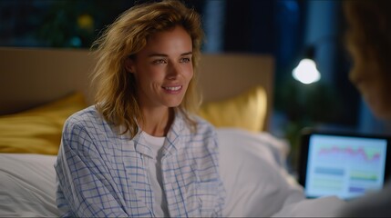 A healthcare professional explaining circadian rhythm disorders to a patient, using color-coded charts that show disrupted sleep-wake patterns and biological clocks. cinematic color correction,