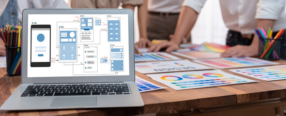 UX UI design process for brisk mobile application and website . Creative prototype of wireframe for professional app developer .