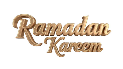 Elegant Rose Gold Script 3D Ramadan Kareem Text for Luxury Islamic Holiday Greetings and Festive Designs