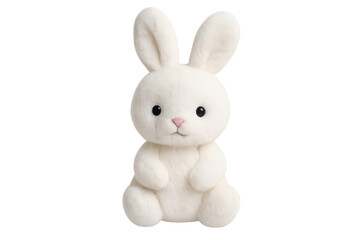 Obraz premium White bunny plush toy illustration for childhood innocence