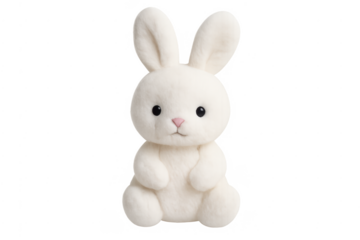White bunny plush toy illustration for childhood innocence