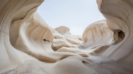 Luminous Slot Canyon with Creamy Sandstone Walls - Abstract Nature Light
